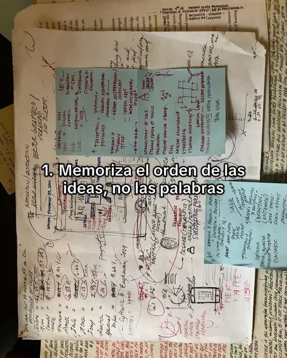 1. Memoriza el orden de las ideas, no las palabras