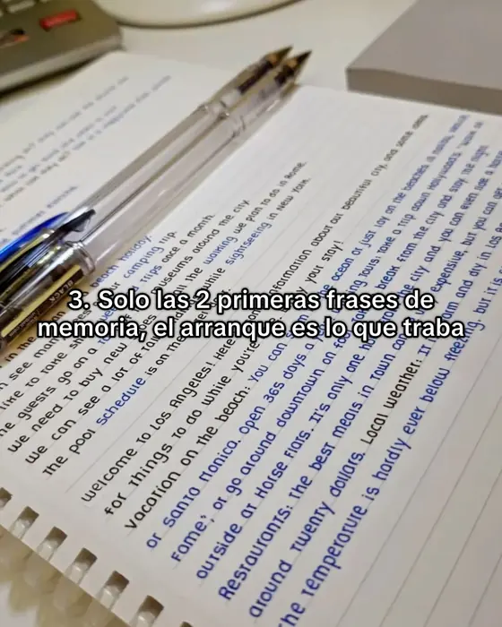 3. Solo las 2 primeras frases de memoria, el arranque es lo que traba