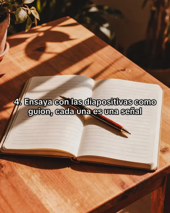 4. Ensaya con las diapositivas como guion, cada una es una señal